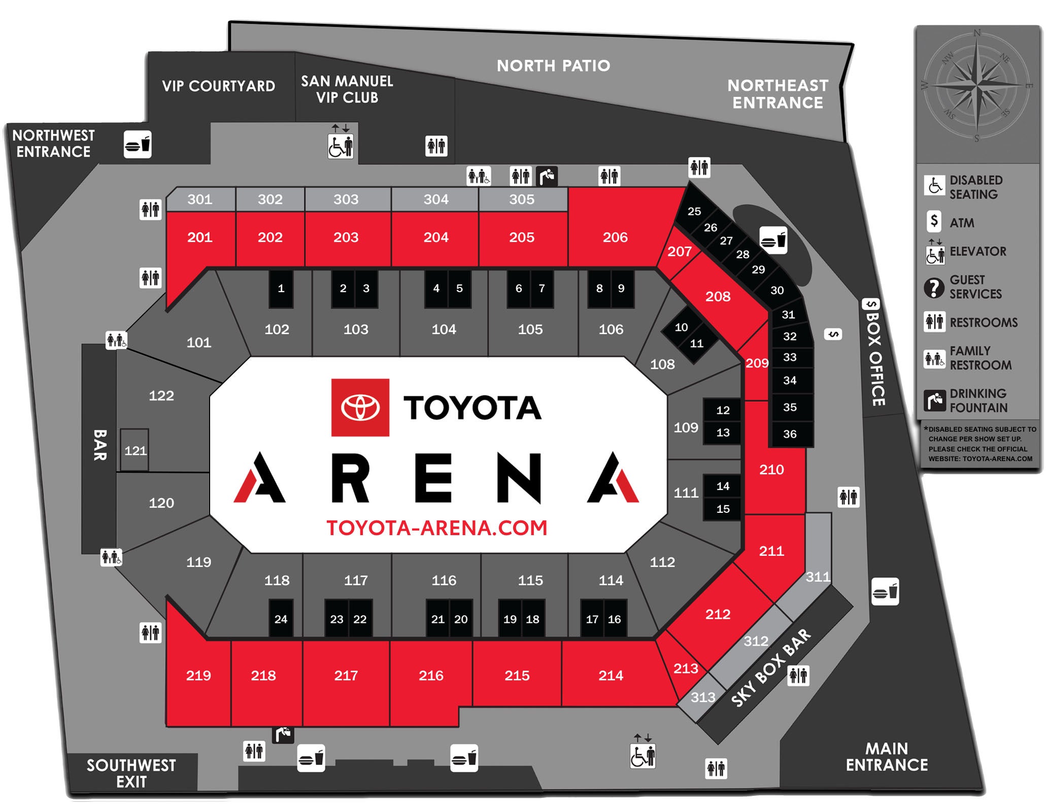 Toyota Arena Virtual Seating Chart